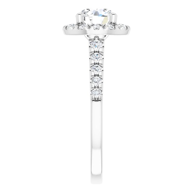 French-Set Halo-Style Engagement Ring