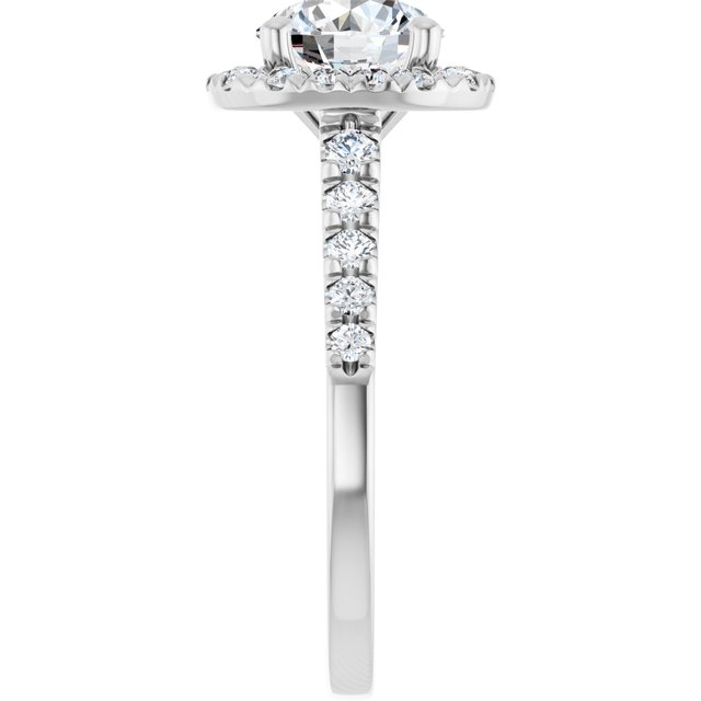 French-Set Halo-Style Engagement Ring