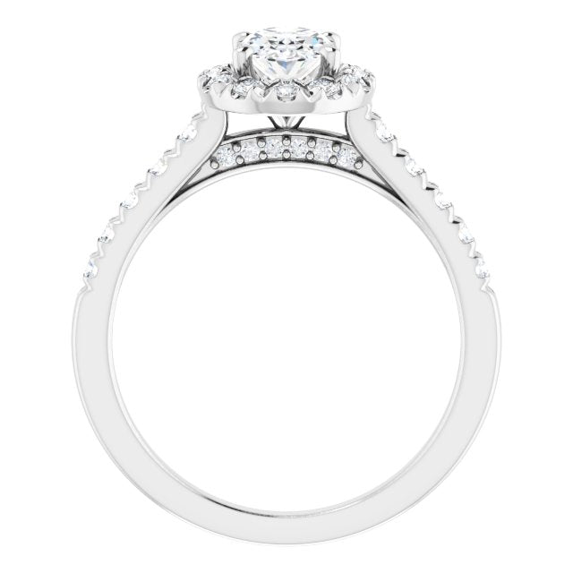 French-Set Halo-Style Engagement Ring