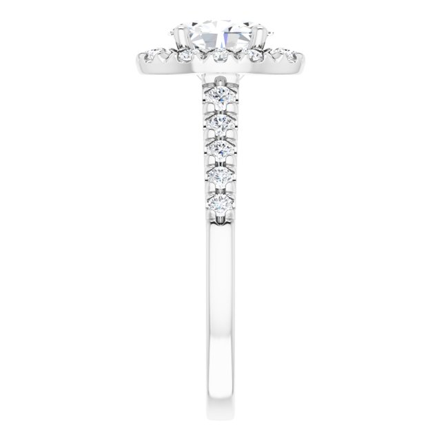 French-Set Halo-Style Engagement Ring