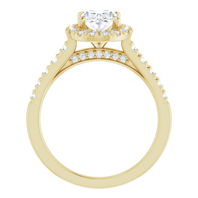 French-Set Halo-Style Engagement Ring
