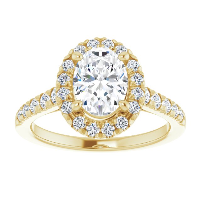 French-Set Halo-Style Engagement Ring