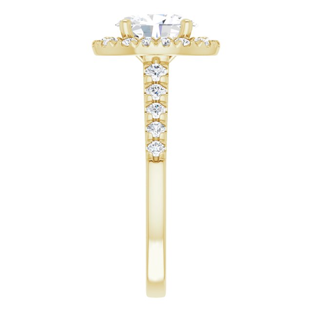 French-Set Halo-Style Engagement Ring