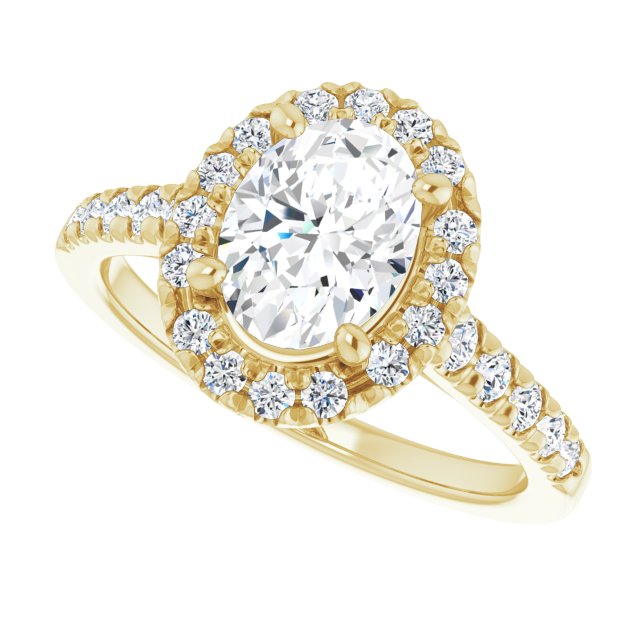 French-Set Halo-Style Engagement Ring