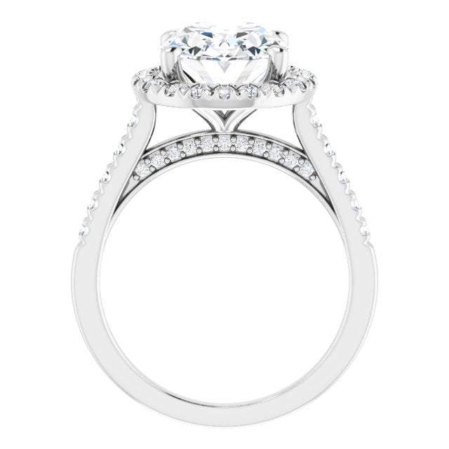 French-Set Halo-Style Engagement Ring