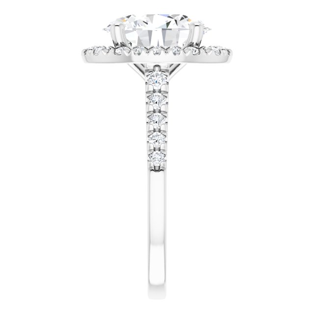 French-Set Halo-Style Engagement Ring