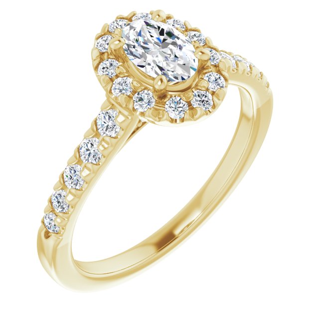 French-Set Halo-Style Engagement Ring