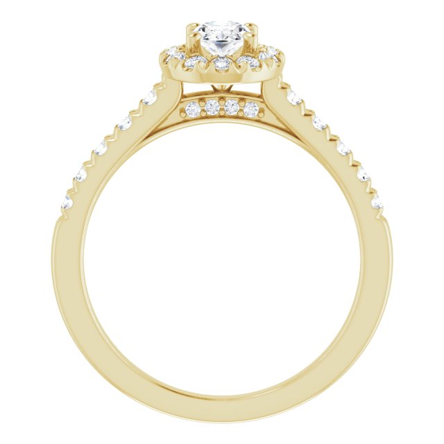 French-Set Halo-Style Engagement Ring