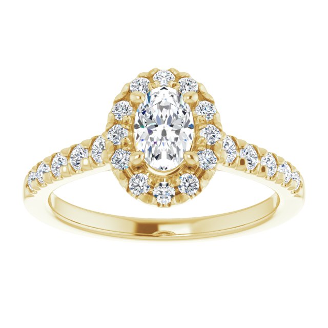 French-Set Halo-Style Engagement Ring