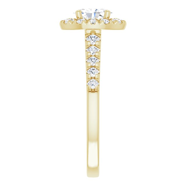 French-Set Halo-Style Engagement Ring