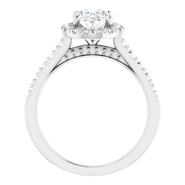 French-Set Halo-Style Engagement Ring