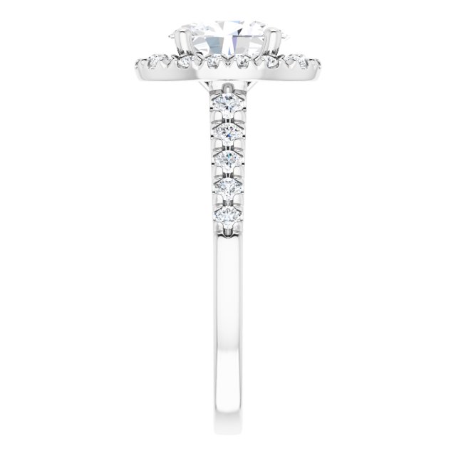 French-Set Halo-Style Engagement Ring