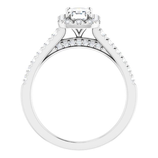 French-Set Halo-Style Engagement Ring