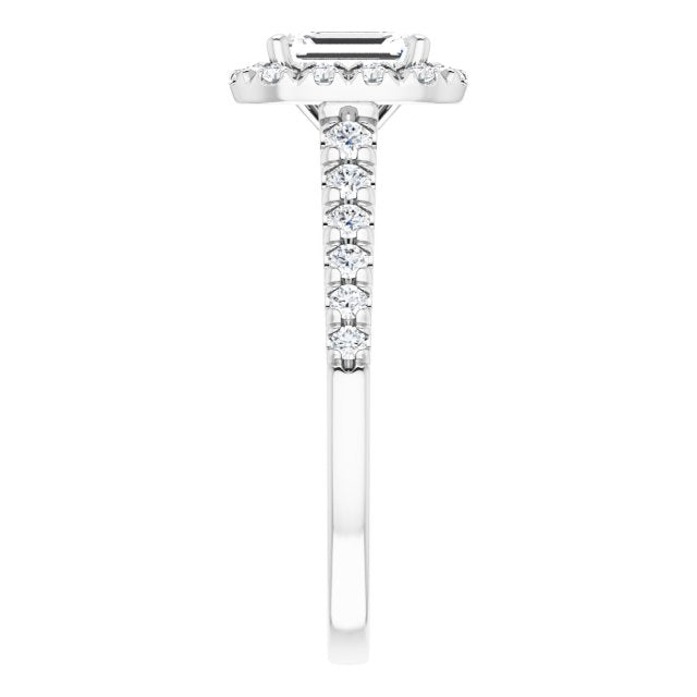 French-Set Halo-Style Engagement Ring