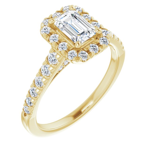 French-Set Halo-Style Engagement Ring