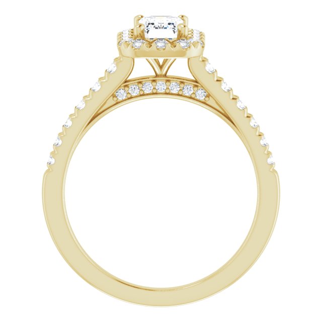 French-Set Halo-Style Engagement Ring