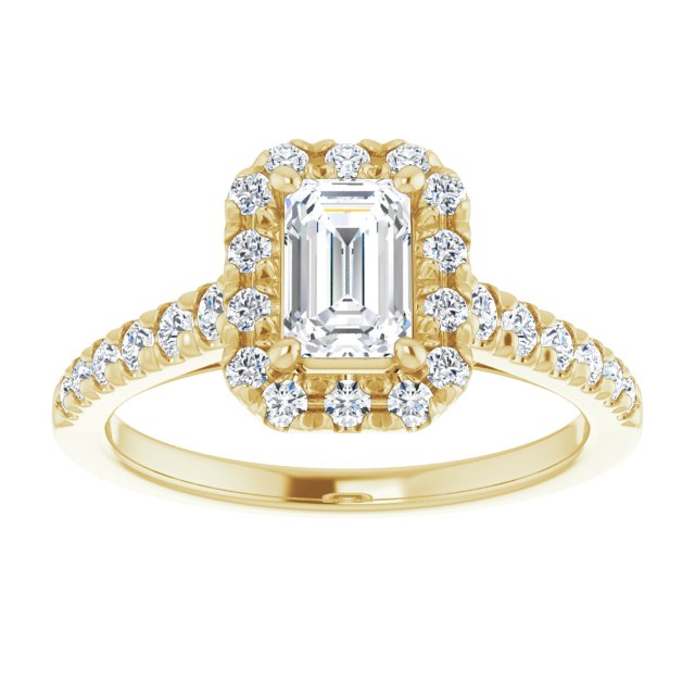 French-Set Halo-Style Engagement Ring