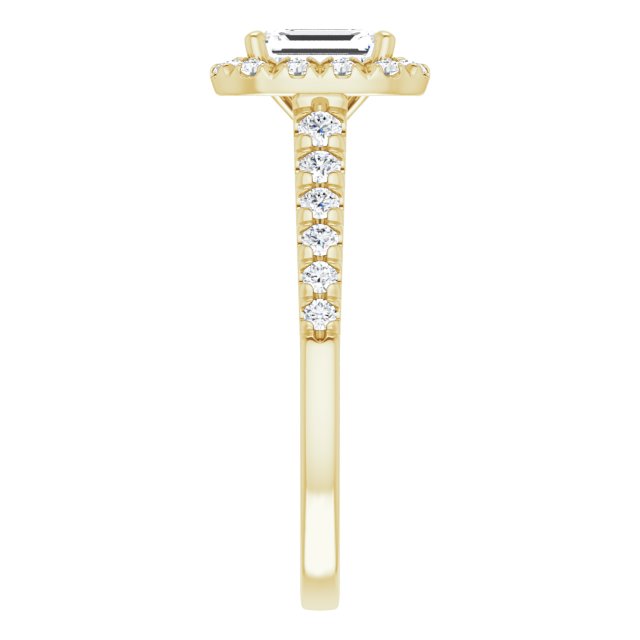 French-Set Halo-Style Engagement Ring