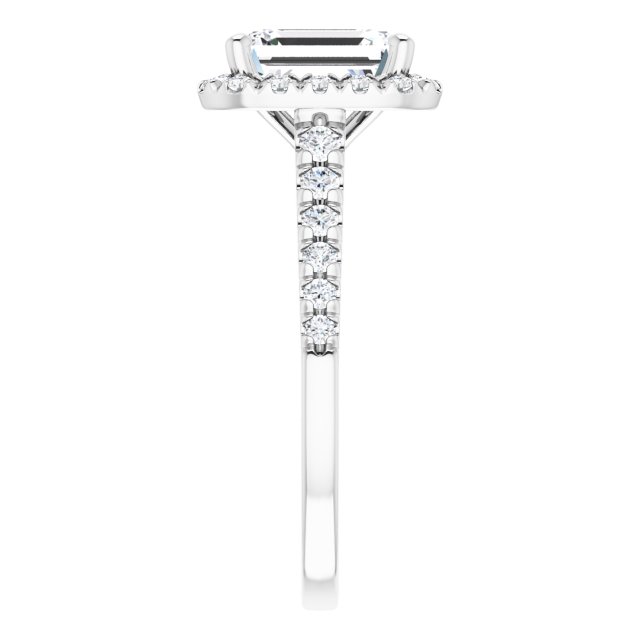 French-Set Halo-Style Engagement Ring