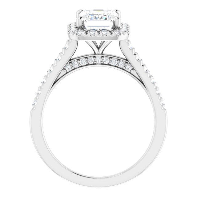 French-Set Halo-Style Engagement Ring