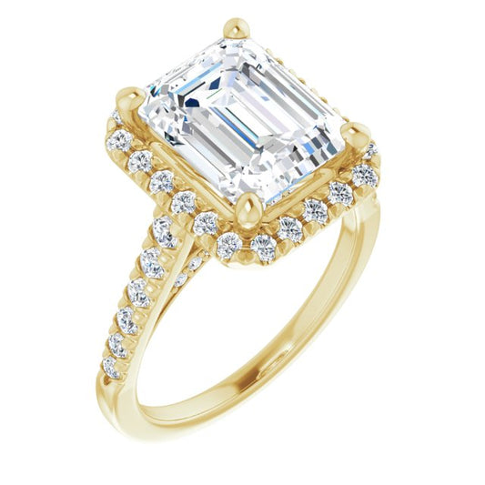 French-Set Halo-Style Engagement Ring