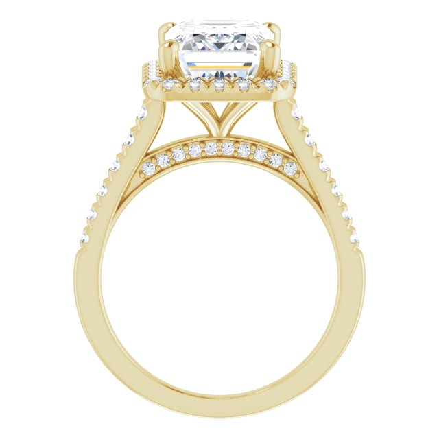 French-Set Halo-Style Engagement Ring