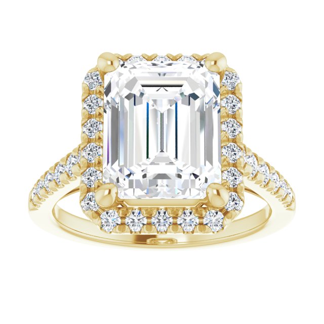 French-Set Halo-Style Engagement Ring