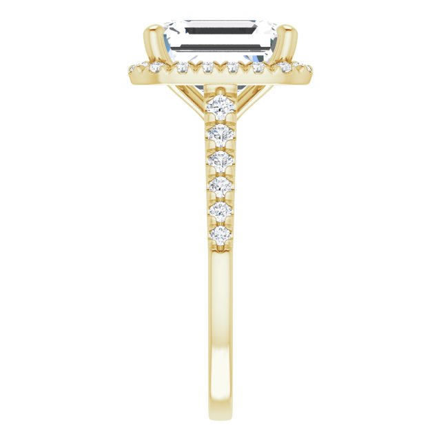 French-Set Halo-Style Engagement Ring