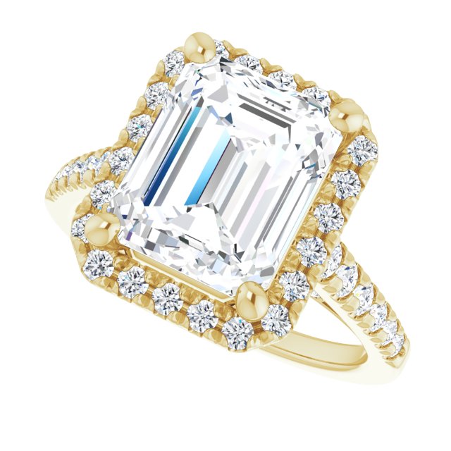 French-Set Halo-Style Engagement Ring