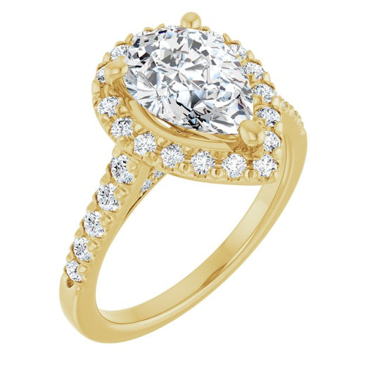 French-Set Halo-Style Engagement Ring