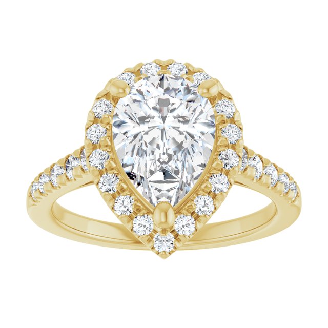 French-Set Halo-Style Engagement Ring