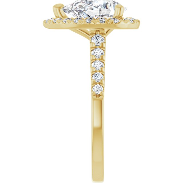French-Set Halo-Style Engagement Ring