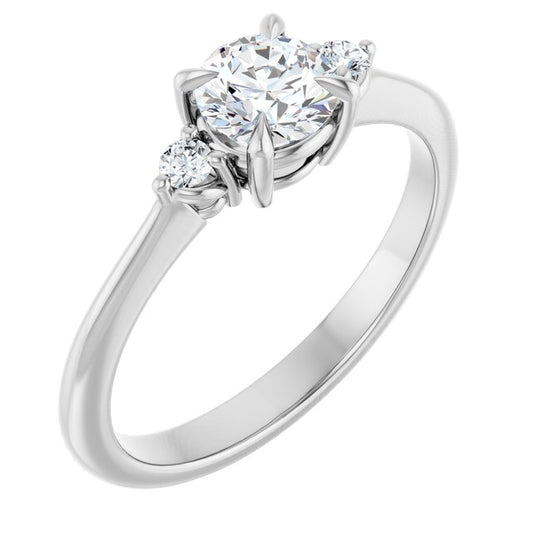 Side Stone Engagement Ring