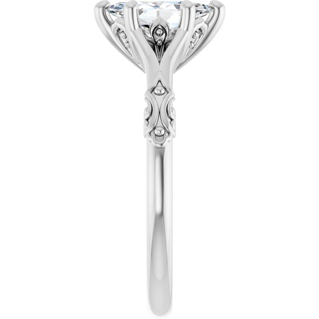 Solitaire Split Shank Engagement Ring