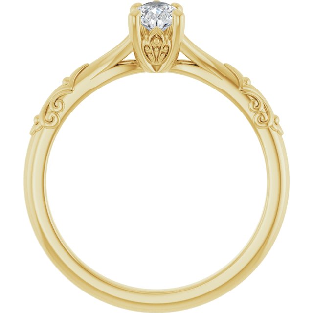 Solitaire Split Shank Engagement Ring