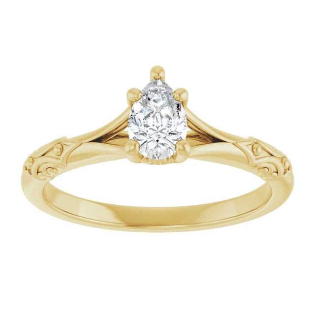 Solitaire Split Shank Engagement Ring