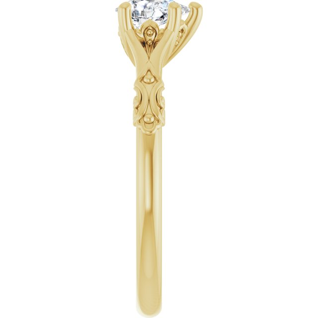 Solitaire Split Shank Engagement Ring