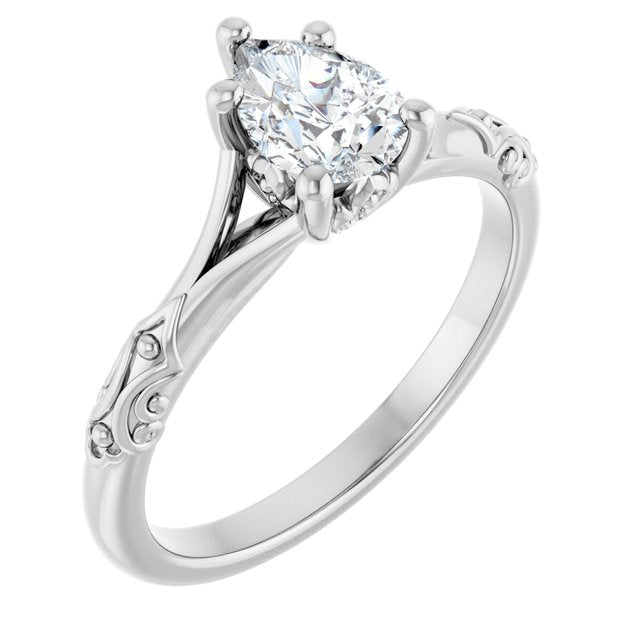 Solitaire Split Shank Engagement Ring