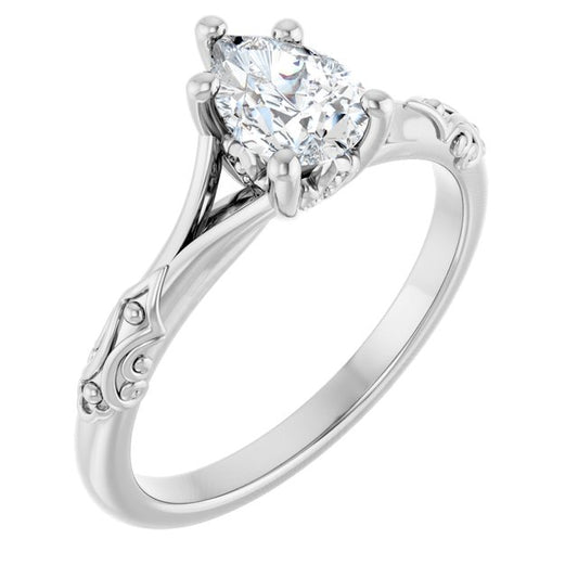 Solitaire Split Shank Engagement Ring