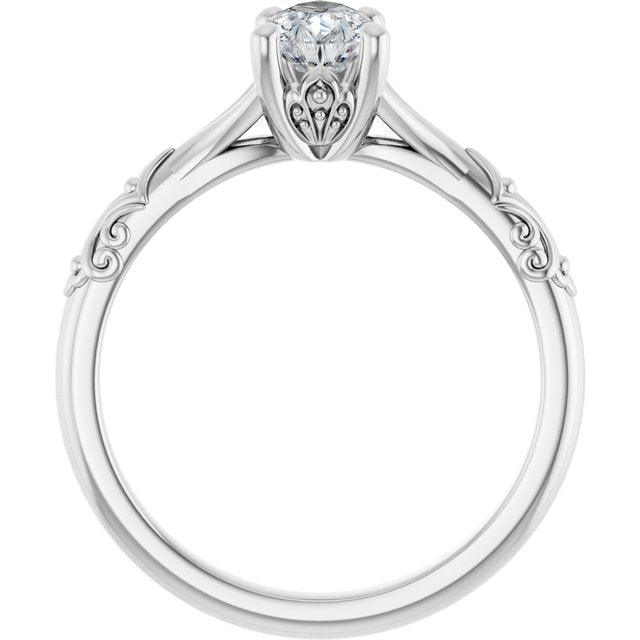 Solitaire Split Shank Engagement Ring