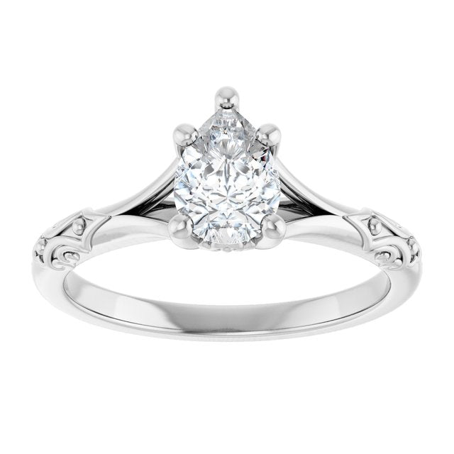 Solitaire Split Shank Engagement Ring