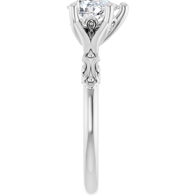 Solitaire Split Shank Engagement Ring
