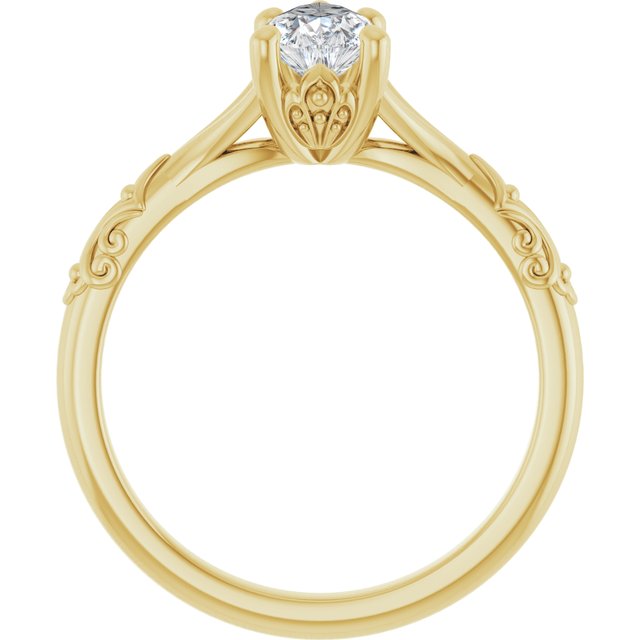 Solitaire Split Shank Engagement Ring