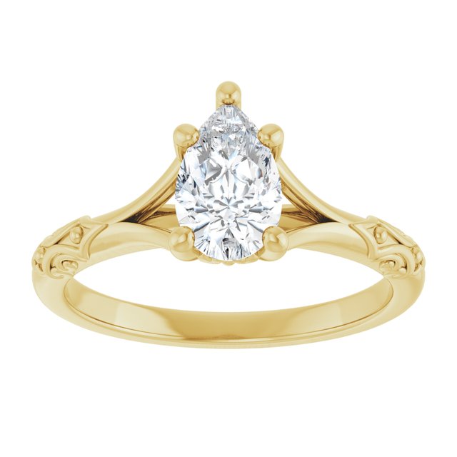 Solitaire Split Shank Engagement Ring