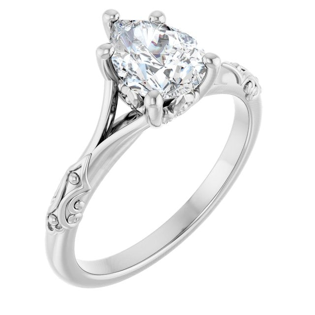 Solitaire Split Shank Engagement Ring