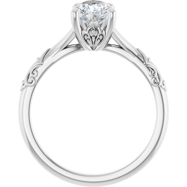 Solitaire Split Shank Engagement Ring