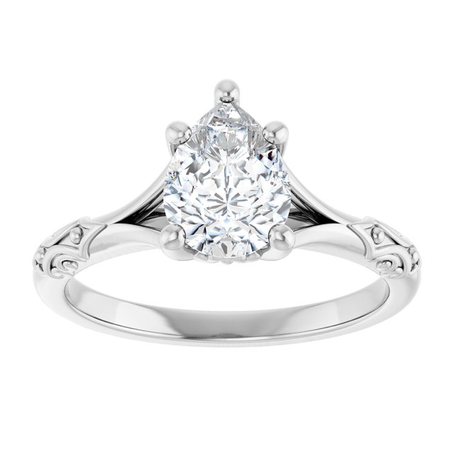 Solitaire Split Shank Engagement Ring