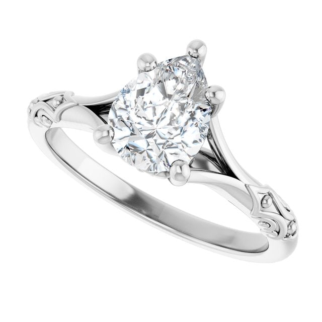 Solitaire Split Shank Engagement Ring