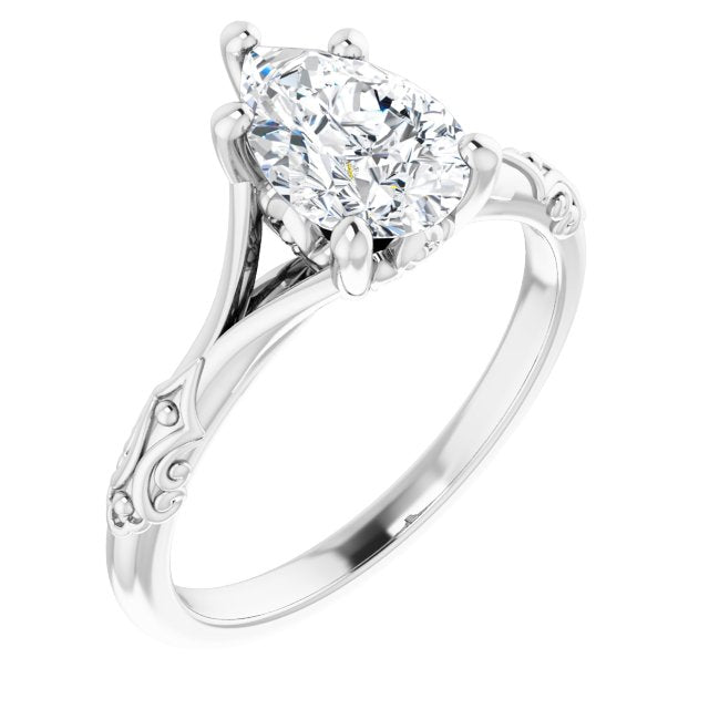 Solitaire Split Shank Engagement Ring