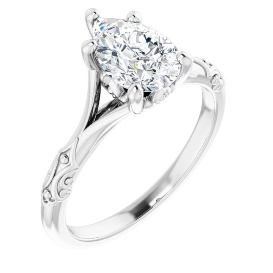 Solitaire Split Shank Engagement Ring